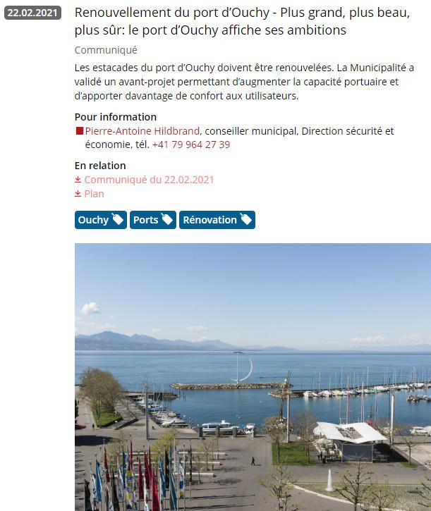 Renouvellement port d ouchy